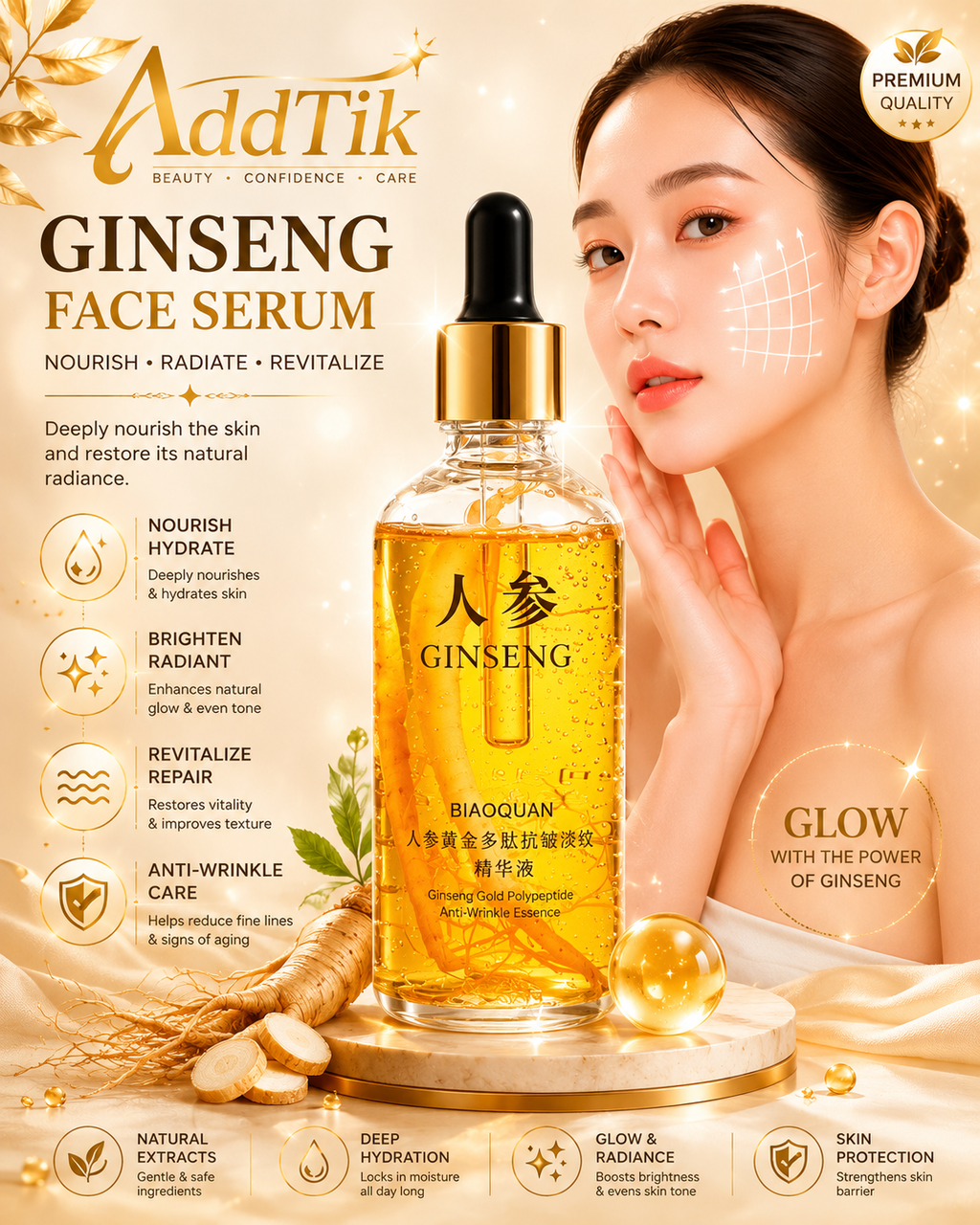 Gold Ginseng Peptide Serum – 100ml