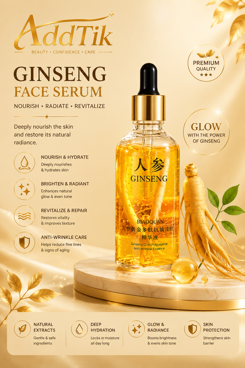 Gold Ginseng Peptide Serum – 100ml